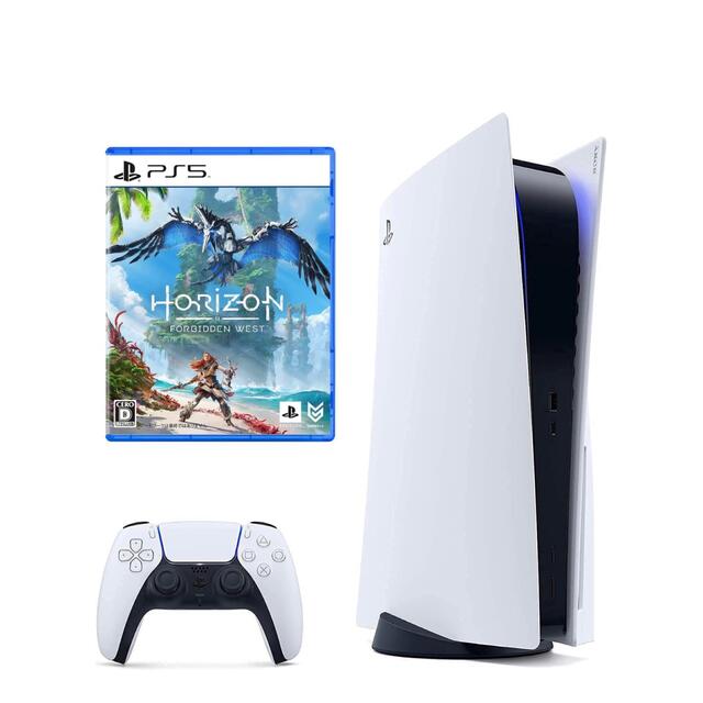 SONY(ソニー)のPlayStation 5 +Horizon Forbidden West エンタメ/ホビーのゲームソフト/ゲーム機本体(家庭用ゲーム機本体)の商品写真