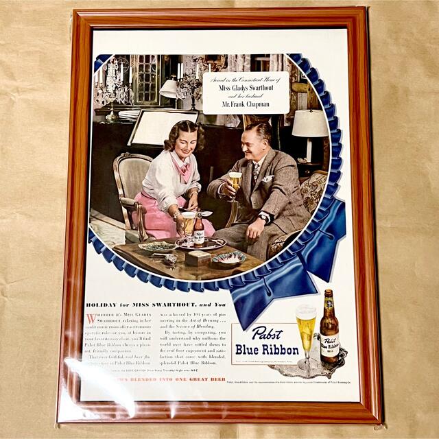 希少品！ Pabst Blue Ribbon パブストブルーリボン ポスター広告