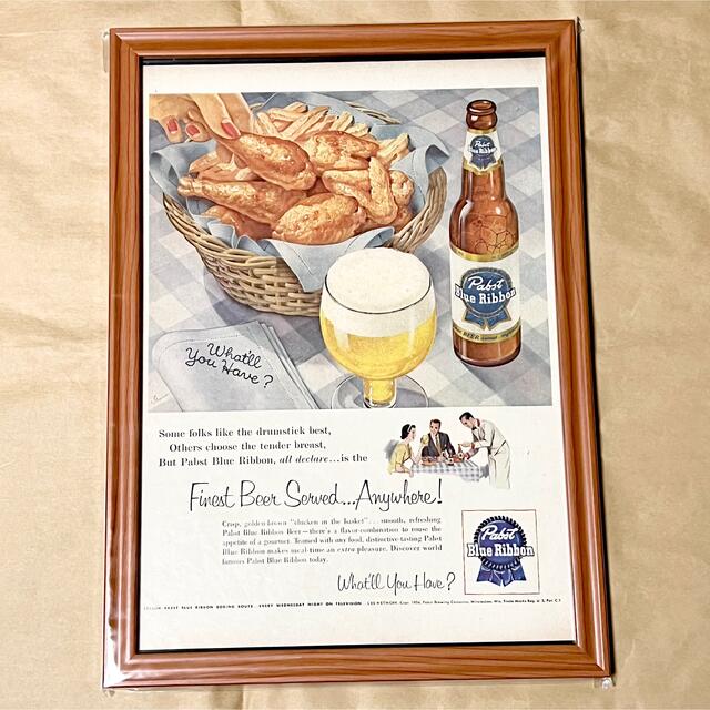 希少品！ Pabst Blue Ribbon パブスト ブルー リボン ポスター エンタメ/ホビーのコレクション(印刷物)の商品写真