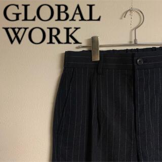 グローバルワーク(GLOBAL WORK)の【美品】GLOBAL WORK グローバルワーク　ウールパンツ　ネイビー(スラックス)