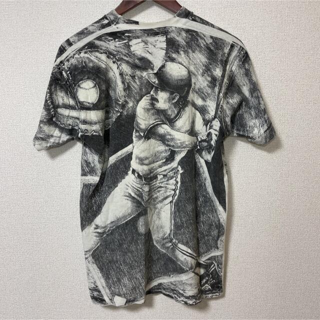 フルーツオブザルーム 90s Tシャツ 野球 希少 全面プリント アイルランド製