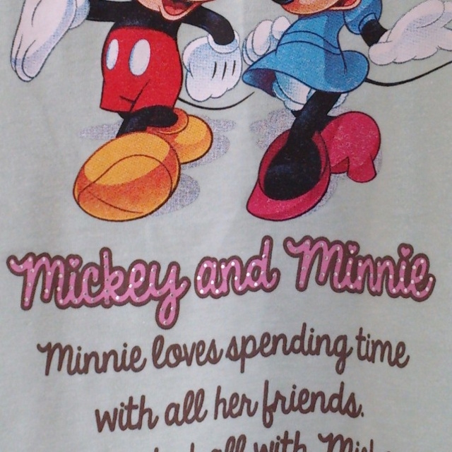 ◆14 レア 当時物 未使用 ミッキー & ミニー ラインストーン Tシャツ 3