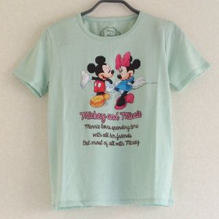 ディズニー(Disney)の◆14 レア 当時物 未使用 ミッキー & ミニー ラインストーン Tシャツ(Tシャツ(半袖/袖なし))