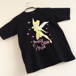 ディズニー(Disney)の16 当時物 レア 未使用 ディズニー ティンカーベル Tシャツ カットソー 黒(Tシャツ(半袖/袖なし))