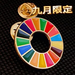 9月限定！SDGsバッジ　ゴールド平タイプ　新品一つ！(バッジ/ピンバッジ)