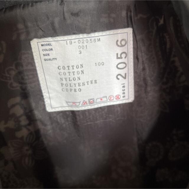 sacai(サカイ)のsacai ブルゾン　aw ジャケット　サイズ3 メンズのジャケット/アウター(ブルゾン)の商品写真