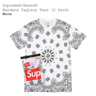 シュプリーム(Supreme)のSupreme Hanes Bandana Tagless Tees Tシャツ(Tシャツ/カットソー(半袖/袖なし))