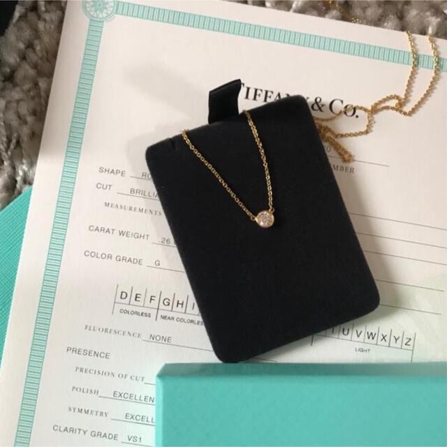 【美品】0.26ct ティファニー バイザヤード ネックレス | フリマアプリ ラクマ お土産・買い物 ティファニー バイザヤード ネックレス 0.26ct ネックレス