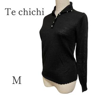 テチチ(Techichi)のTe  chichiテ•チチ　薄手ニットセーター　ブラック　Mサイズ(ニット/セーター)