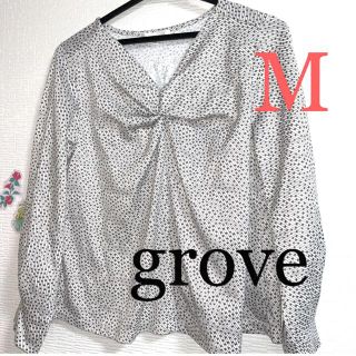 グローブ(grove)のgrove   レディーストップス　長袖　オシャレ　カットソー　M(カットソー(長袖/七分))