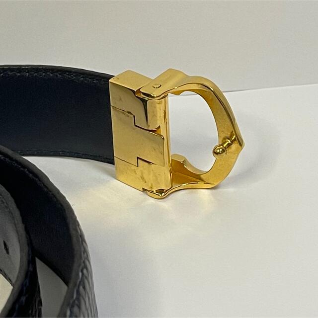 カルティエ　マストラインのベルト クロコ型押し ゴールド金具