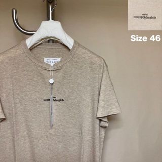 新品 46 マルジェラ 21aw ロゴ反転 Tシャツ ベージュ 2039