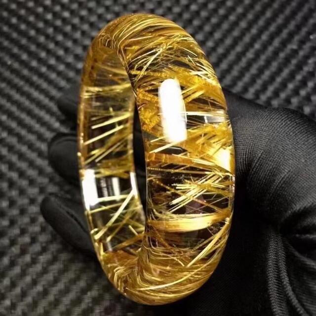天然】ゴールド タイチンルチルクォーツ バングル 58.8mm