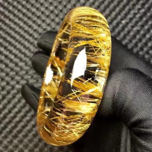 天然】ゴールド タイチンルチルクォーツ バングル 58.8mm