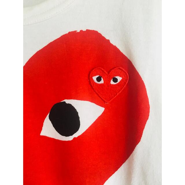 COMME des GARCONS(コムデギャルソン)の【★名作★希少★メンズM】プレイコムデギャルソン ワッペン ホワイト Tシャツ メンズのトップス(Tシャツ/カットソー(半袖/袖なし))の商品写真