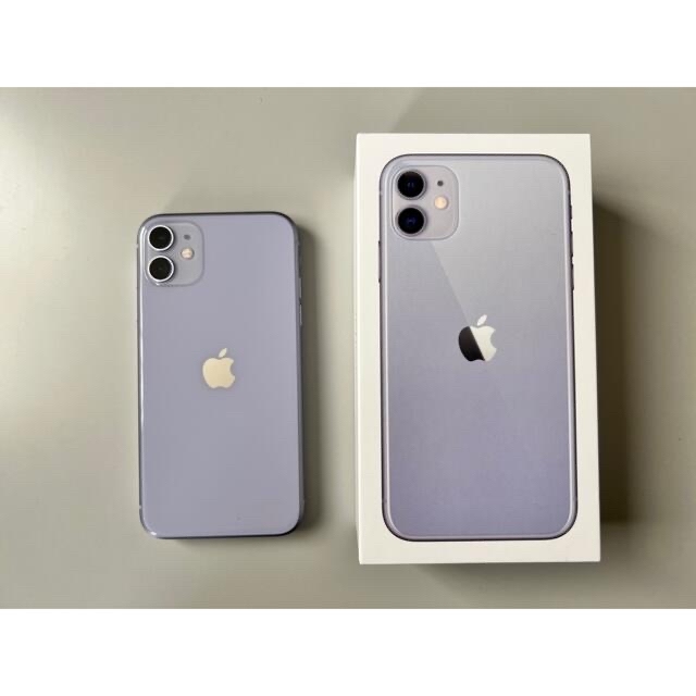 iPhone11 64GB パープル　美品　SIMロック解除済スマートフォン本体