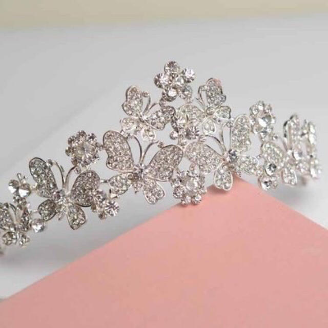 ティアラ ヘッドドレス 王冠 クリスタル 結婚式 ウェディング ジュエリー レディースのヘアアクセサリー(その他)の商品写真