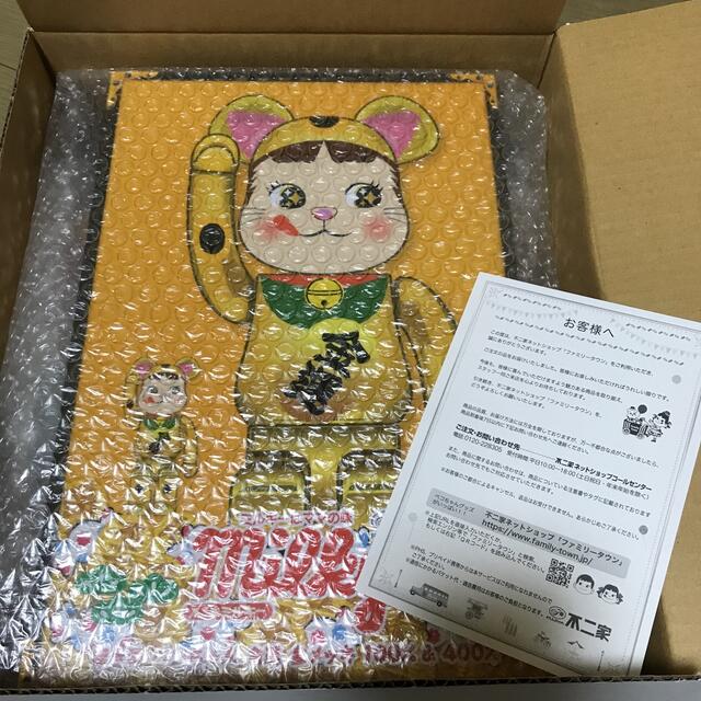 その他BE@RBRICK 招き猫 ペコちゃん 金運 金メッキ 100％ & 400％