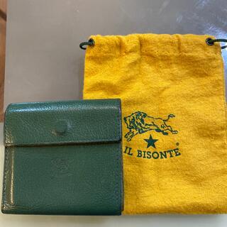 イルビゾンテ(IL BISONTE)のイルビゾンテ  グリーン　緑　三つ折り　財布(財布)