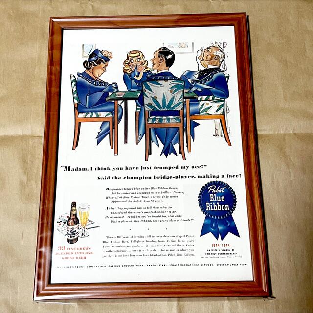 希少品！ Pabst Blue Ribbon パブストブルーリボン USA額装品