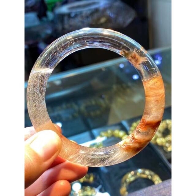 期間限定30%OFF! 【天然】ゴールド ルチルクォーツ 56mm バングル 期間限定30%OFF! 【天然】ゴールド ルチルクォーツ 56mm バングル