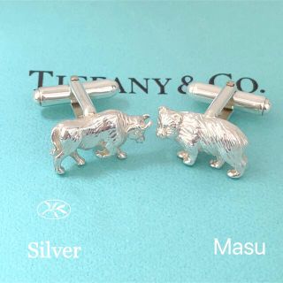 ティファニー(Tiffany & Co.)の希少美品TIFFANY&Co. ティファニーブルベアカフリンクス　牛　熊　動物(カフリンクス)