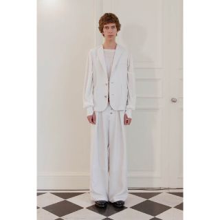 ヨウジヤマモト(Yohji Yamamoto)のsulvam 20ss リネン ハイウェストバギーパンツ(スラックス)