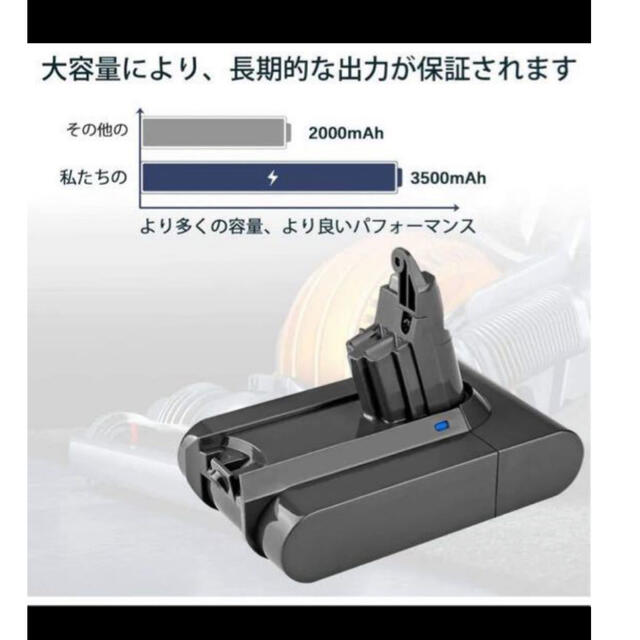 【3500mAh】V6 ダイソン バッテリー 互換 充電バッテリー 大容量