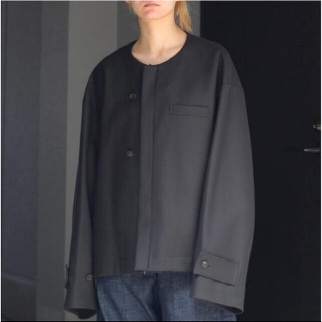 stein 21AW No Collar Melton Jacket