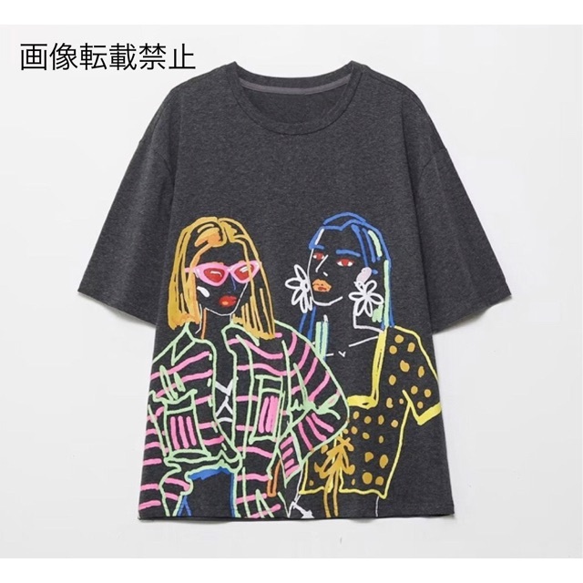 🌾9月新作🎑8904◇デザイン 半袖 Tシャツ レディースのトップス(Tシャツ(半袖/袖なし))の商品写真