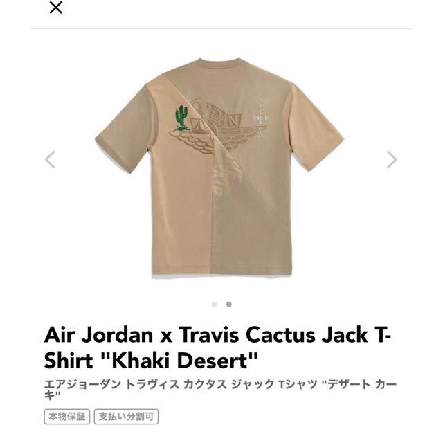 ナイキ　エアジョーダン×トラヴィス　カクタスジャック　Tシャツ