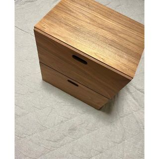 ムジルシリョウヒン(MUJI (無印良品))の無印良品　スタッキングチェスト・引出し・２段／ウォールナット材(ケース/ボックス)