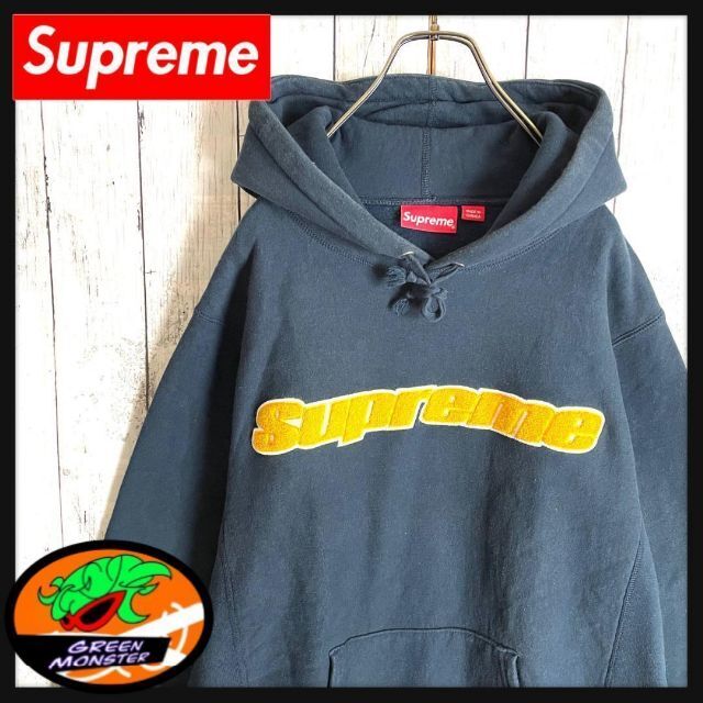 HOT最新作 Supreme - シュプリーム☆センター刺繍ロゴ入りパーカー 即