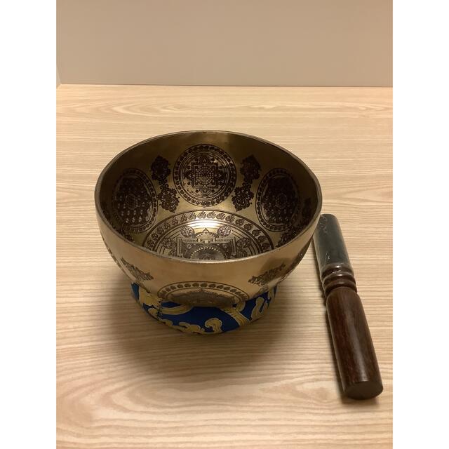 新品 》 チベット密教 法具 シンギングボウル カービング仕様 u43-