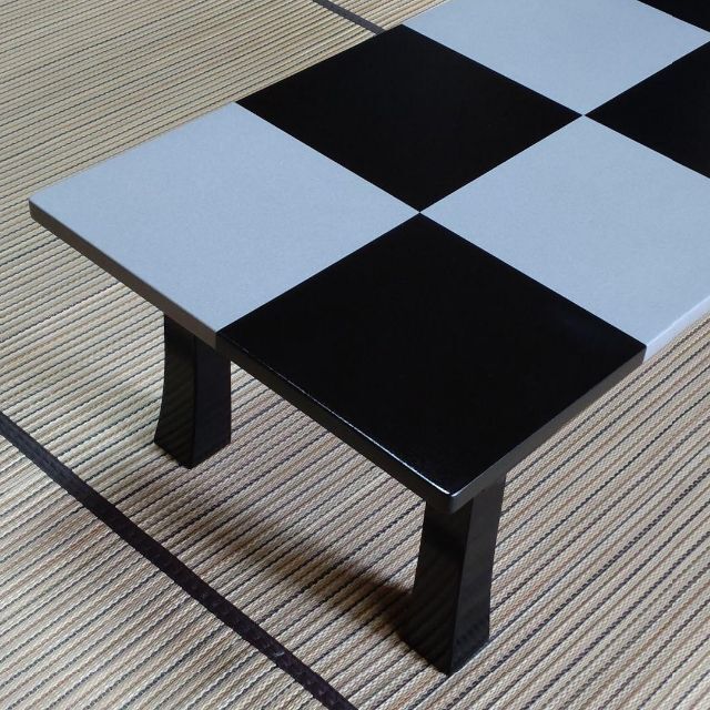 和素敵 和モダン 格子テーブル 黒×銀 静岡工芸 インテリア 和室 洋室 - 2