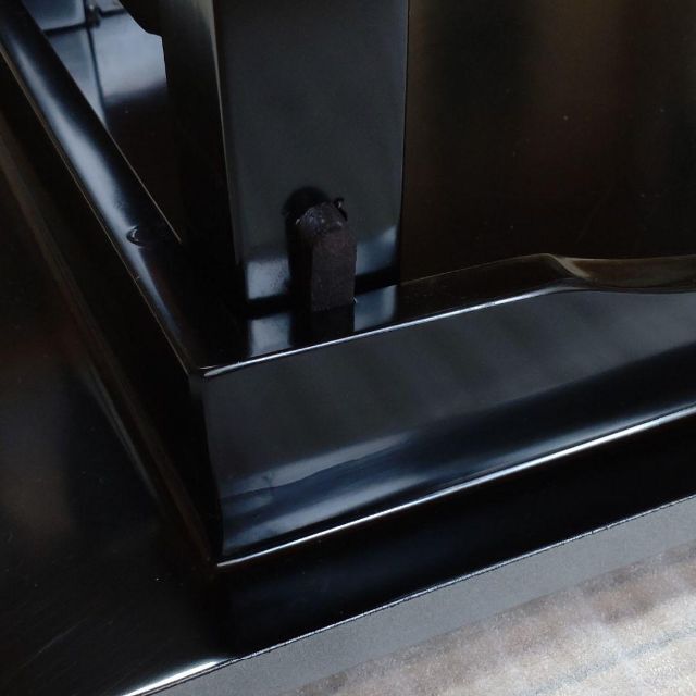 和素敵 和モダン 格子テーブル  黒×銀 静岡工芸 インテリア 和室 洋室 - 6