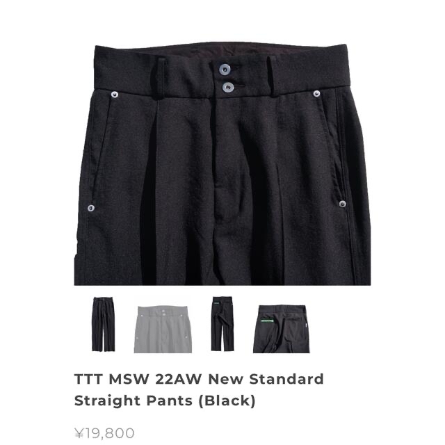 TTT_MSW(ティー)のTTT MSW 22AW New Standard Straight Pants メンズのパンツ(スラックス)の商品写真