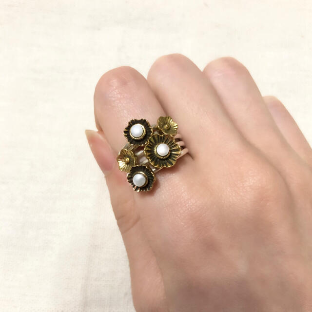 Bijumam(ビジュマム)5連リング　パール レディースのアクセサリー(リング(指輪))の商品写真