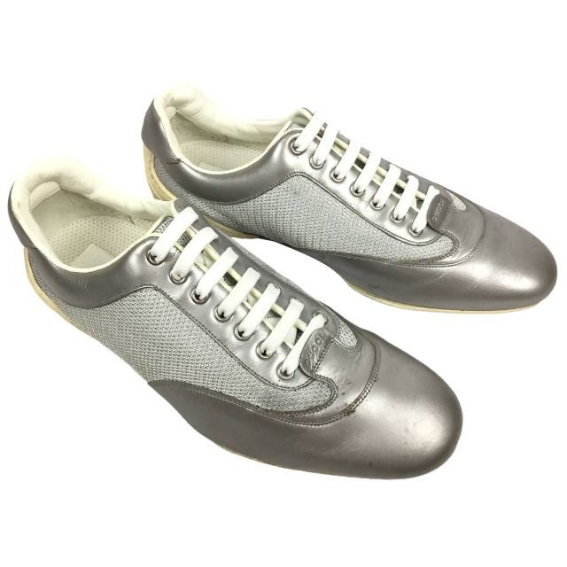 Gucci - 伊製 GUCCI グッチ コンビ素材レザースニーカーシルバー421/2 ...