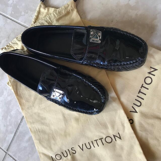 最終値下げ‼️ LOUIS VUITTON ローファー　パテント黒36.5レディース