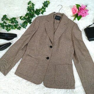 ランバンコレクション(LANVIN COLLECTION)の▼ランバンコレクション◎上質テーラードジャケット(L)ツイード  イタリア製生地(テーラードジャケット)