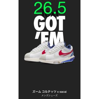 ナイキ(NIKE)のNIKE x sacai Zoom Cortez 26.5cm 新品(スニーカー)