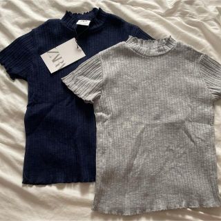 ザラキッズ(ZARA KIDS)のZARAキッズ　モックネックトップス サイズ122  2枚set(Tシャツ/カットソー)