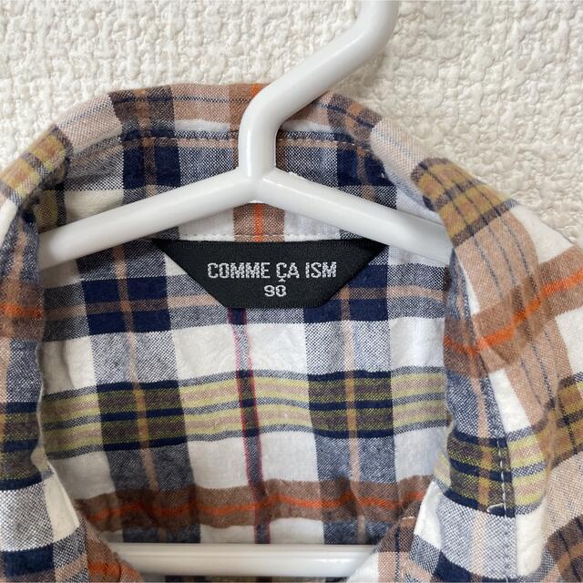 COMME CA ISM(コムサイズム)のCOMME CA ISM コムサイズム　オレンジ　チェックシャツ　チャック　90 キッズ/ベビー/マタニティのキッズ服男の子用(90cm~)(ブラウス)の商品写真