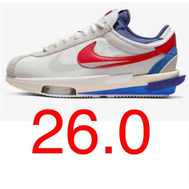 sacai cortez White and University Red"