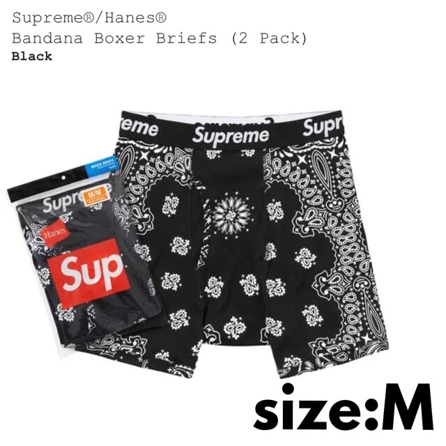 M送込!! Supremeバンダナ ボクサーブリーフ黒