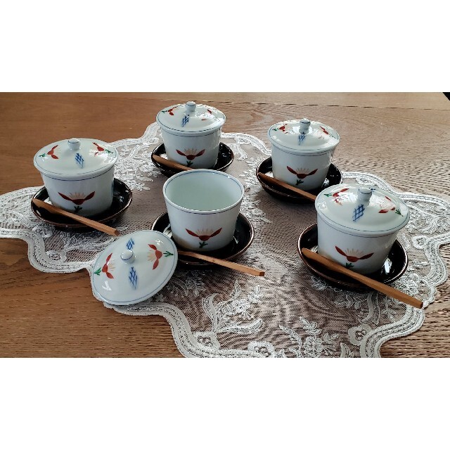 あい様専用 たち吉 紅小花 茶碗蒸し 5客 新品 ttwir.com