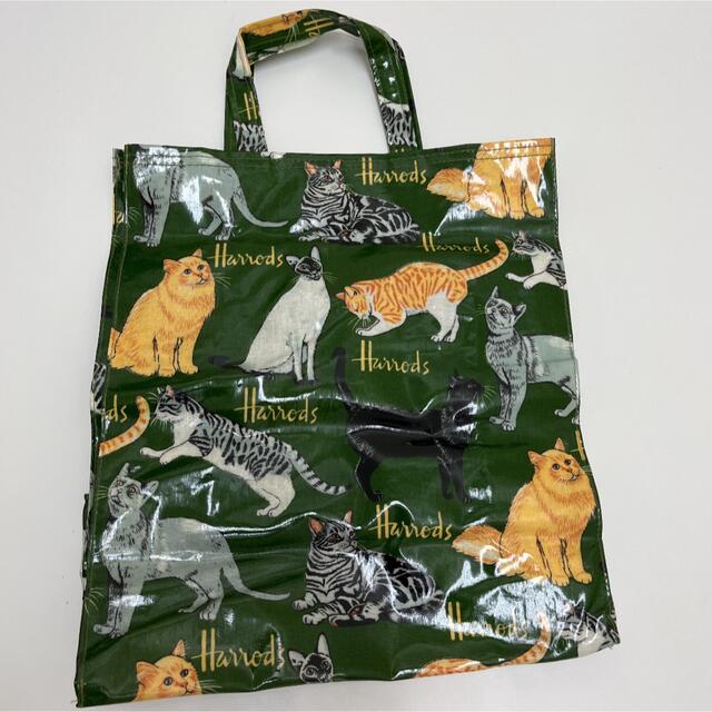 Harrods(ハロッズ)のヴィンテージ　レア　ハロッズ　トートバッグ　中　猫　ねこ　ネコ　キャット レディースのバッグ(トートバッグ)の商品写真