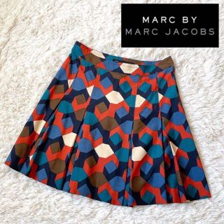 マークバイマークジェイコブス(MARC BY MARC JACOBS)の♡B♡様専用✨マークバイマークジェイコブズ✨秋色プリント 台形プリーツスカート4(ひざ丈スカート)