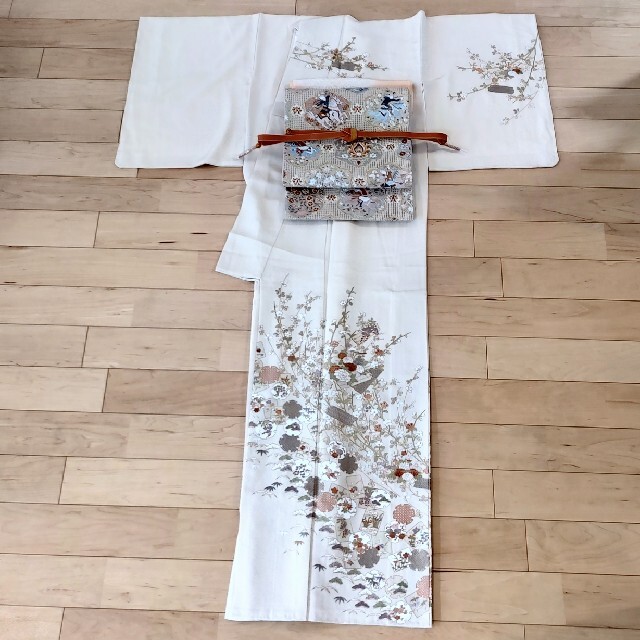 訪問着単品　総刺繍　薄ベージュ　七五三　入学式